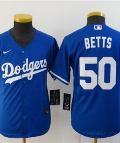 Youth Los Angeles Dodgers #50 Mookie Betts Blue Stitched  Jersey