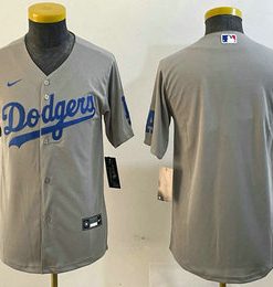 Youth Los Angeles Dodgers Blank Gray Cool Base Jersey