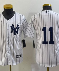Youth New York Yankees #11 Anthony Volpe White Cool Base Stitched Baseball Jersey
