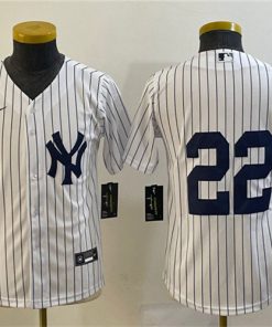 Youth New York Yankees #22 Harrison Bader White Cool Base Stitched Baseball Jersey