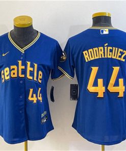 Youth Seattle Mariners #44 Julio Rodriguez Royal 2023 City Connect With Patch Stitched Baseball Jersey