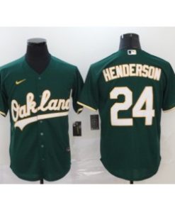 Athletics 24 Rickey Henderson White Cool Base Men Jersey