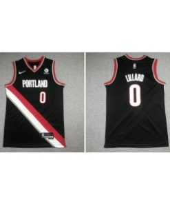 Blazers 0 Damian Lillard Black Men Jersey