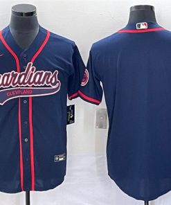 Cleveland Guardians Blank Navy Cool Base Stitched Jersey