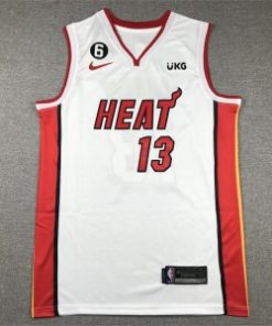 Heat 13 Bam Adebayo White Men Jersey