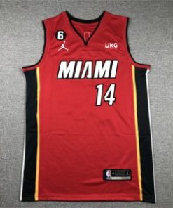 Heat 14 Tyler Herro Red Jordan Men Jersey