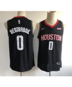 Houston Rockets 0 Russell Westbrook Black Men Jersey
