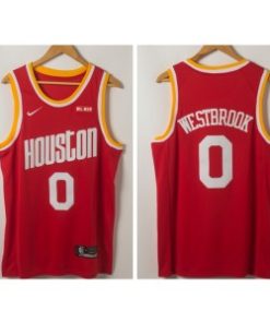 Houston Rockets 0 Russell Westbrook Red Hardwood Classics Men Jersey with logo