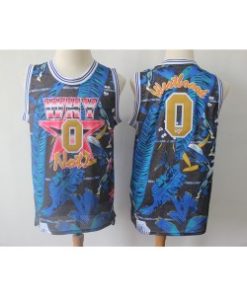 Jordan Why Not 0 Russell Westbrook Blue All Star Basketball Men Jersey