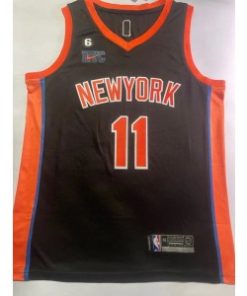 Knicks 11 Jalen Brunson Black Men Jersey