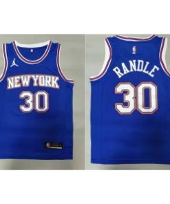 Knicks 30 Julius Randle Blue Jordan Men Jersey