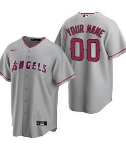Los Angeles Angels Active Player Custom Gray Cool Base Stitched Jersey