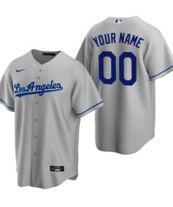 Los Angeles Dodgers Active Player Custom Gray Cool Base Stitched Baseball Jersey