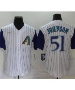 Marlins 51 Johnson New White Cool Base Men Jersey