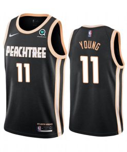 Men's Atlanta Hawks #11 Trae Young Black Stitched NBA Jersey