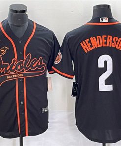 Men's Baltimore Orioles #2 Gunnar Henderson Black City Connect Cool Base Stitched Jersey