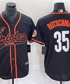 Men's Baltimore Orioles #35 Adley Rutschman Black City Connect Cool Base Stitched Jersey