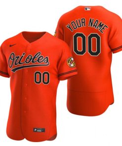 Men's Baltimore Orioles ACTIVE PLAYER Custom Orange Flex Base Stitched Jersey