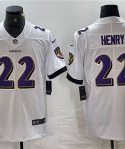 Men's Baltimore Ravens #22 Derrick Henry White Vapor Limited Football Stitched Jersey