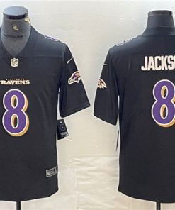 Men's Baltimore Ravens #8 Lamar Jackson Black Vapor Limited Football Stitched Jersey
