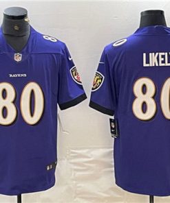 Men's Baltimore Ravens #80 Isaiah Likely Purple Vapor Limited Football Stitched Jersey