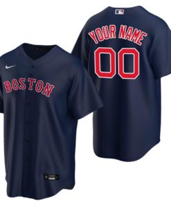 Men's Boston Red Sox Active Player Custom Navy Cool Base Stitched Baseball Jersey