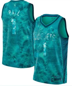 Men's Charlotte Hornets #1 LaMelo Ball Teal Stitched Basketball Jersey