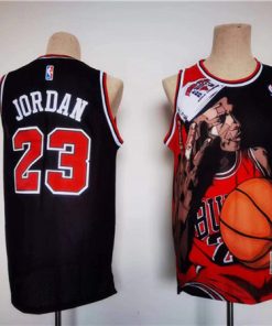 Men's Chicago Bulls #23 Michael Jordan Black Stitched Jersey