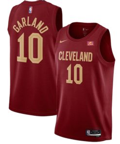 Men's Cleveland Cavaliers #10 Darius Garland Red Stitched Basketball Jersey