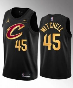 Men's Cleveland Cavaliers #45 Donovan Mitchell Black Stitched Jersey