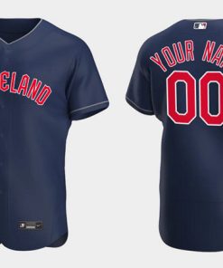 Men's Cleveland Guardians ACTIVE PLAYER Custom Navy Stitched Jersey