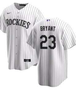 Men's Colorado Rockies #23 Kris Bryant White Stitched Baseball Jersey