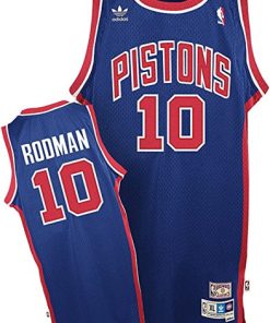 Men's Detroit Pistons #10 Dennis Rodman Navy Throwback Stitched Jersey