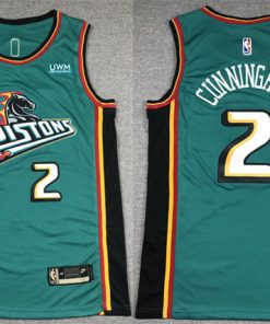 Men's Detroit Pistons #2 Cade Cunningham Blue With No.6 Patch Stitched Jersey