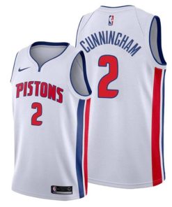 Men's Detroit Pistons #2 Cade Cunningham White Stitched Jersey