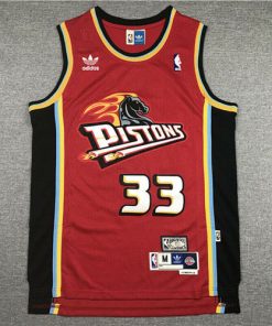 Men's Detroit Pistons #33 Grant Hill Red Throwback Swingman Stitched NBA Jersey
