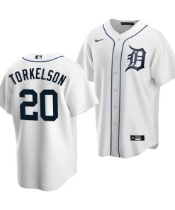 Men's Detroit Tigers #20 Spencer Torkelson White Cool Base Stitched Jersey