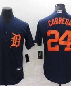 Men's Detroit Tigers #24 Miguel Cabrera Navy Cool Base Stitched Jersey1