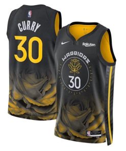 Men's Golden State Warriors #30 Stephen Curry 2022-2023 Black City Edition Stitched Basketball Jersey
