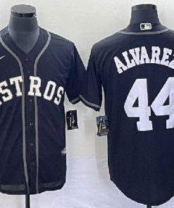 Men's Houston Astros #44 Yordan Alvarez Black Cool Base Stitched Baseball Jersey