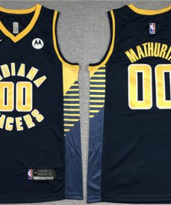 Men's Indiana Pacers #00 Bennedict Mathurin Black With NO.6 Patch Stitched Basketball Jersey