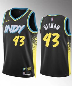 Men's Indiana Pacers #43 Pascal Siakam Black 2023-24 City Edition Stitched Basketball Jersey