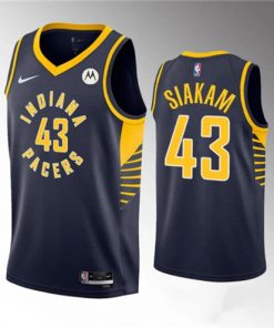 Men's Indiana Pacers #43 Pascal Siakam Navy Icon Edition Stitched Basketball Jersey