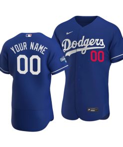 Men's Los Angeles Dodgers Active Player Blue 2020 World Series Champions Home Patch Stitched MLB Jersey