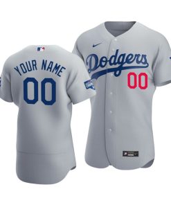 Men's Los Angeles Dodgers Active Player Grey 2020 World Series Champions Home Patch Stitched MLB Jersey