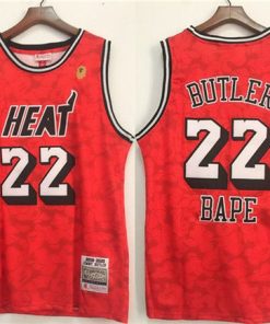 Men's Miami Heat #22 Jimmy Butler Red Stitched Jersey