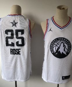 Men's Minnesota Timberwolves #25 Derrick Rose White 2019 All Star Stitched NBA Jersey
