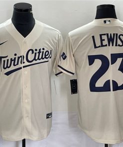 Men's Minnesota Twins #23 Royce Lewis Cream Cool Base Stitched Baseball Jersey