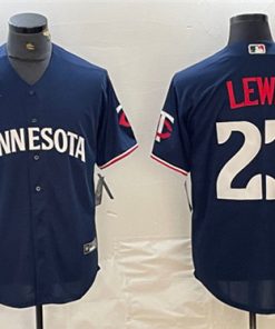 Men's Minnesota Twins #23 Royce Lewis Navy Cool Base Stitched Baseball Jersey