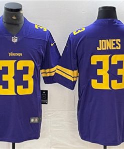 Men's Minnesota Vikings #33 Aaron Jones Purple Gold Vapor Untouchable Limited Stitched Jersey